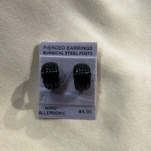 4/$10 Black Hoop Hypoallergenic Pierced Earrings